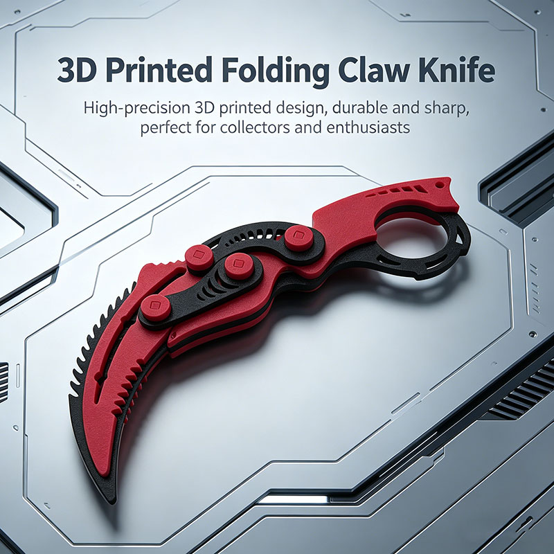 Vintage Collectible Knife - 3D Printed Gravity Folding Claw Knife,