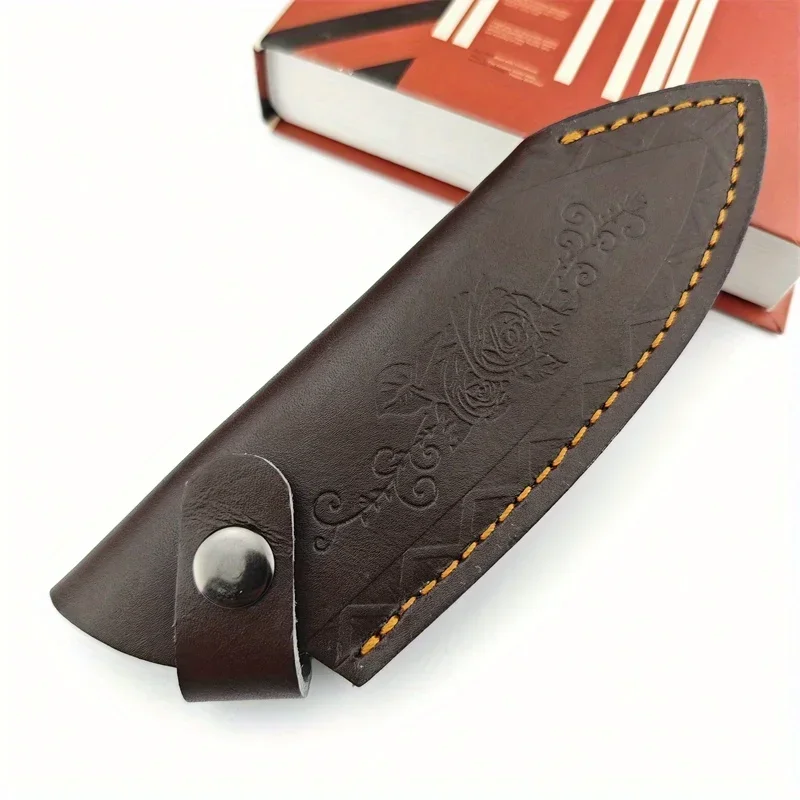 Vintage Collectible Knife - Portable Folding Knife Cowhide Scabbard Vintage-style