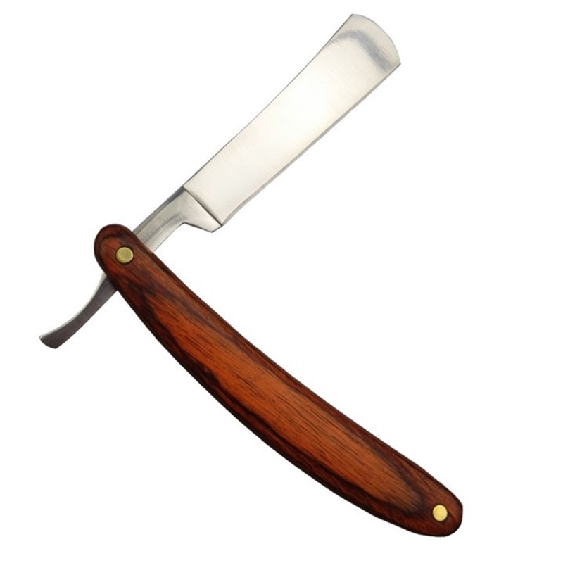 Vintage Collectible Knife - Vintage Wood Handle Straight Edge Stainless