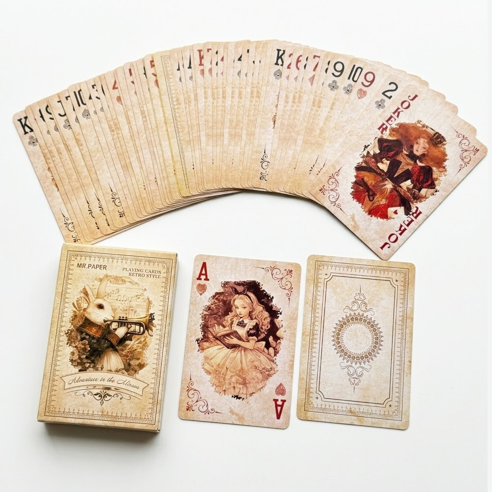 55Pcs Alice in Wonderland Play - Vintage Collectible Playing Cards 评论和价格