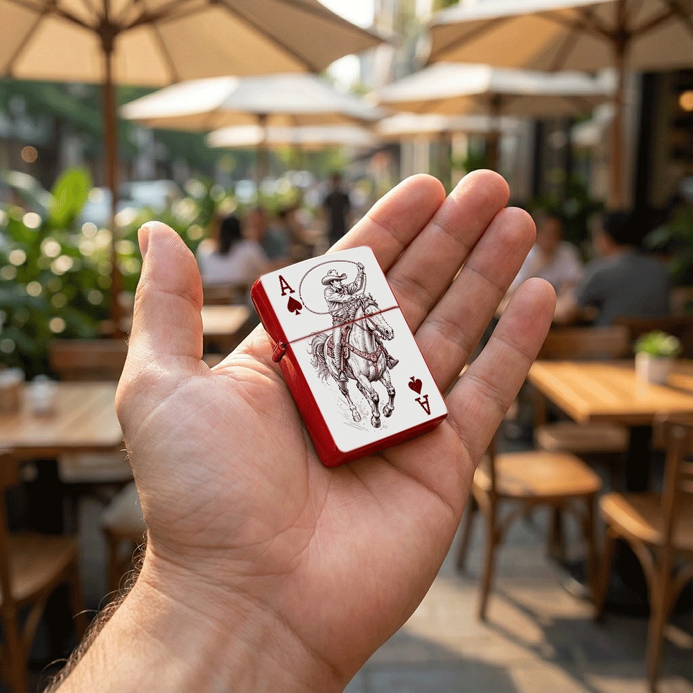 Flip Top Lighter Cowboy Rodeo  - Vintage Collectible Playing Cards 评论和价格