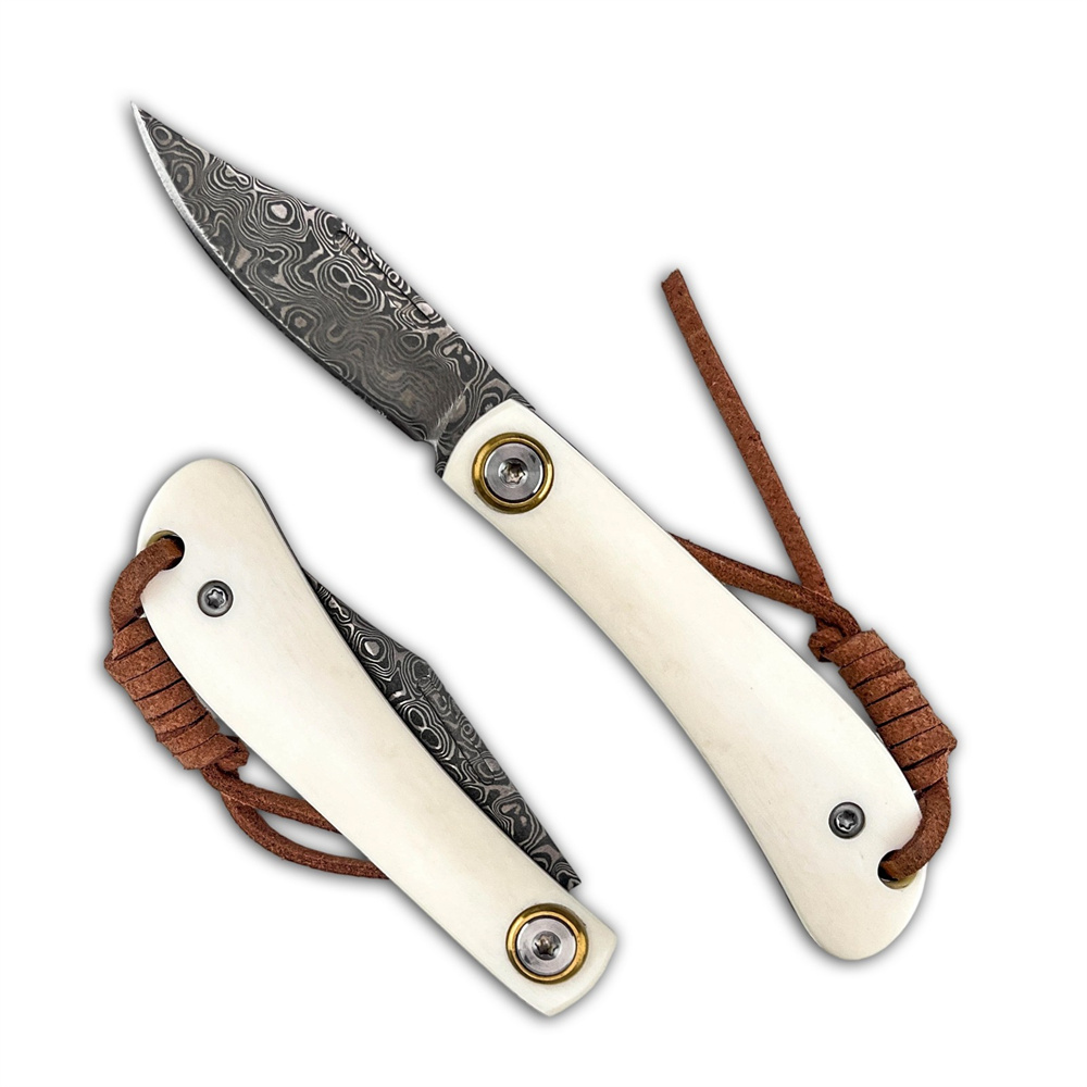 Compact Vintage Damascus Foldi - Vintage Collectible Knife 评论和价格