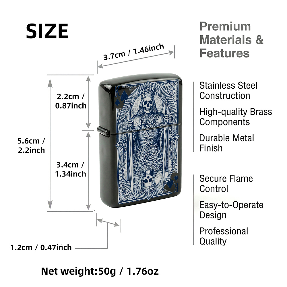 Flip Top Lighter Spade King Sk - Vintage Collectible Playing Cards 评论和价格