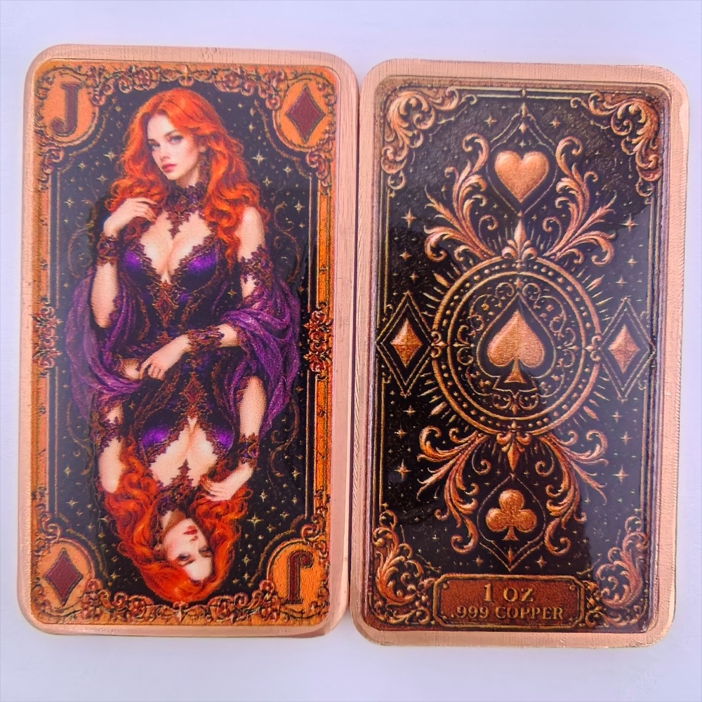 1oz .999 Fine Copper Bar Poker - Vintage Collectible Playing Cards 评论和价格