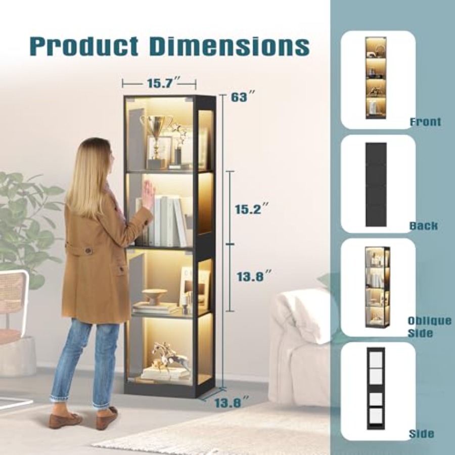 Glass display cabinet with LED - Collectible & Vintage Dolls For Christmas 评论和价格